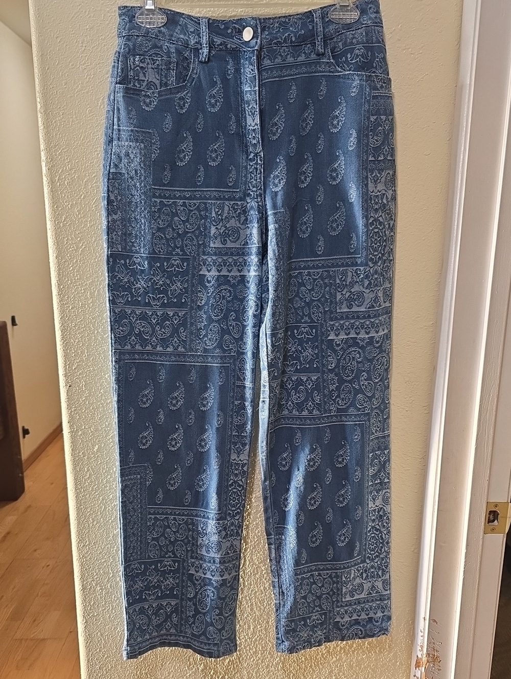 Skies Are Blue Blue Paisley-Print Chino Pants